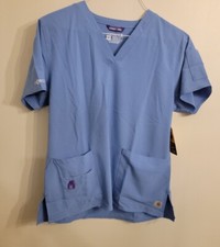 Carhartt Scrub Shirt Medium Light Blue Wrap Up The Th Force Modern Fit NWT New