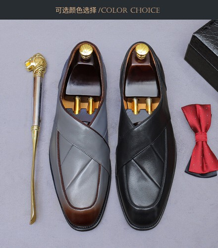 Zapatos británicos retro de negocios formales de cuero de vaca coreanos informales para bodas - Imagen 9 de 26