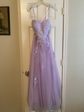 Size 0 davids bridal ball gown dress, purple
