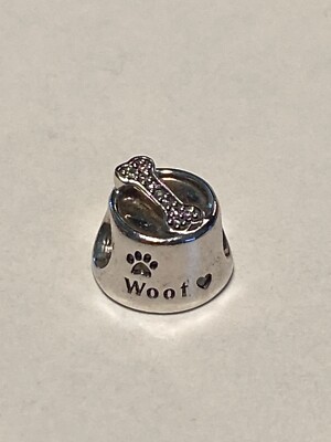 PANDORA CHARMS DOG BOWL CHARM STERLING SILVER RETIRED