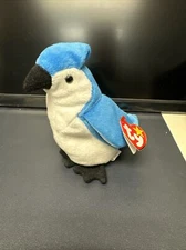 RARE WITH ERRORS TY Rocket The Blue Jay Beanie Baby Plush Toy