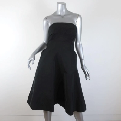 Jil Sander Strapless Dress Risiko Black Taffeta Size 38 | eBay