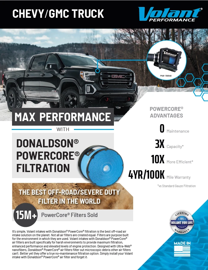 Entrada de aire frío Volant 15553-1 Pro5 para Chevy Silverado/Sierra 1500 14-18 5,3 V8 Foto 2 de 4