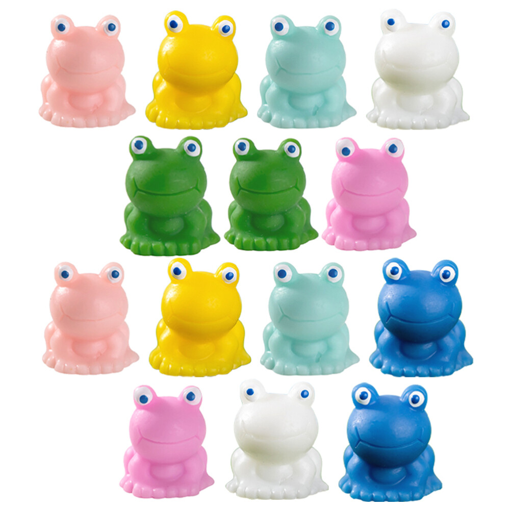 14pcs Mini Frog Figurines Miniature Resin Frog Figurine Micro Landscape Garden