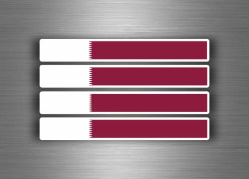 4x Sticker Car Motorbike Stripes Flag Tuning Qatar - Picture 1 of 1