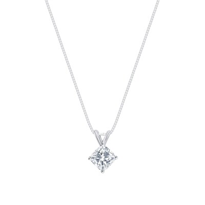 1/2 kt gedrechseltes Kissen Lab Created gewachsener Diamant Collier 18 K Weißgold Kostenloser Versand