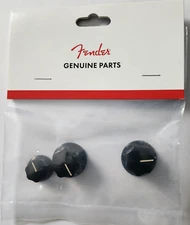 Fender Jazz Bass Knob Set 2 Large 1 Small Black 0991370000