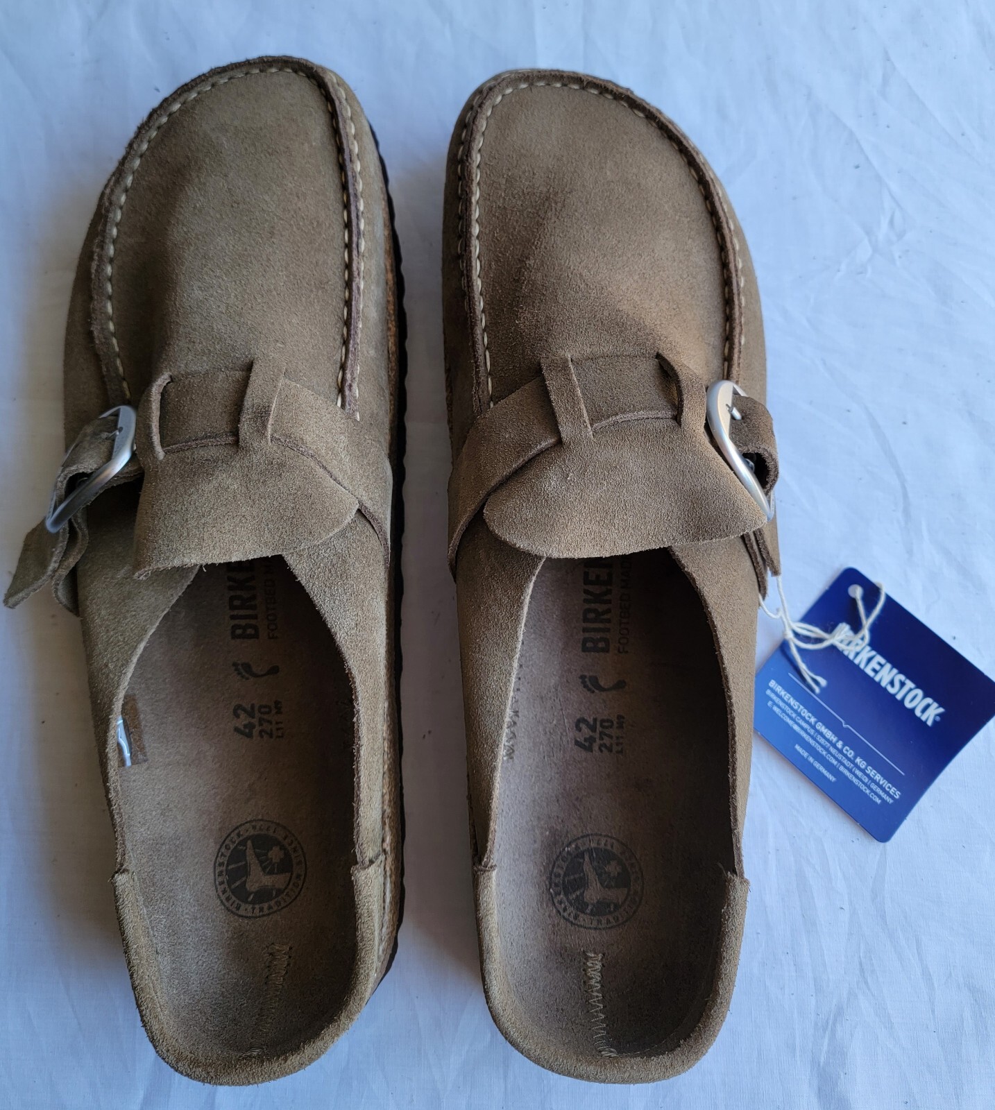 Birkenstock Buckley Gray Taupe Suede Narrow