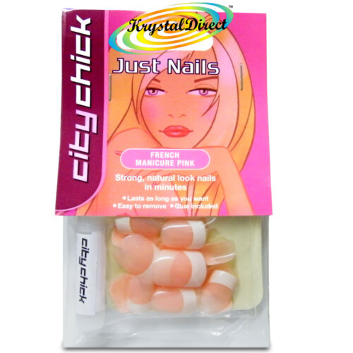 City Chick Just Nails französische Maniküre rosa falsch künstlich 22 Nägel - Bild 1 von 1