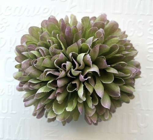 4" Autumn Harvest Green Chrysanthemum Mum Silk Flower Hair COMB - 第 1/2 張圖片