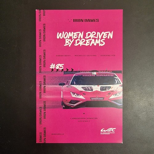 Iron Dames Pin Sarah Bovy Gatting Hand Signed WEC Driver Card 6H of Imola 2024 - Picture 2 of 3
