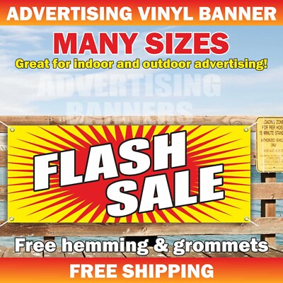 FLASH SALE Advertising Banner Vinyl Sign Discount Clearance Save Event