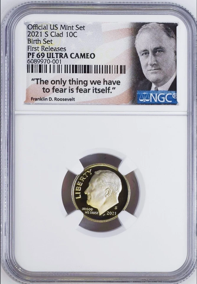 2021 US Mint BIRTH SET 5-Coin-Set Dime Half Penny Nickel Quarter NGC PF69 UC FR - Image 4 of 4