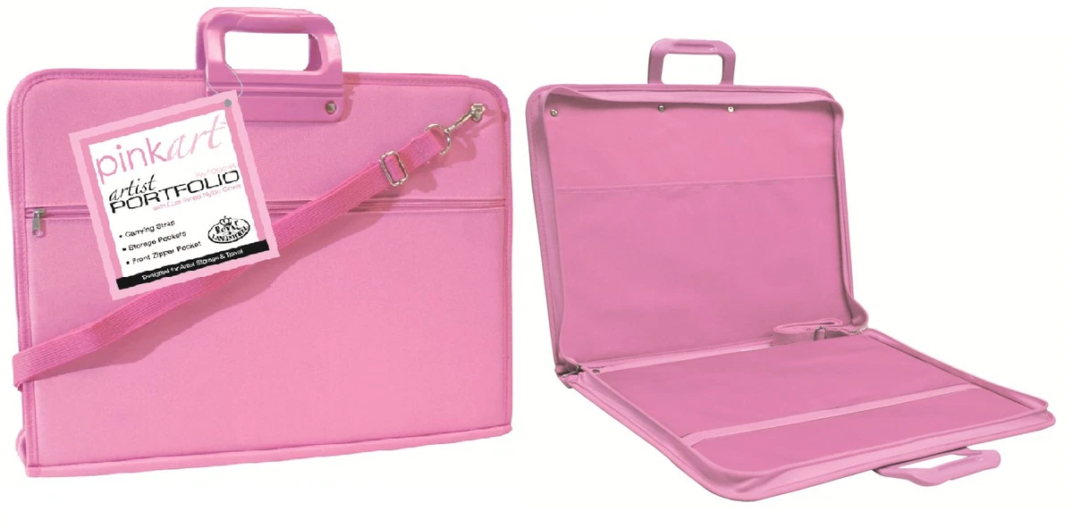 1 X PINK A3 ARTIST PORTFOLIO PAINTING DRAWING STORAGE ZIP UP CARRY CASE PA FOLIO