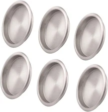 6 Pack Closet Door Finger Pull Satin Nickel- 2-1/8â€ round Sliding Finger Do...