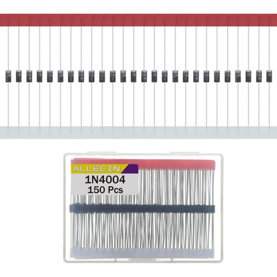 Lot De 100 Diodes 1N4004 1A 400V DO-41 – Diode De Redressement Schottky Au Silicium Idéale Pour Breadboard Sans Soudure