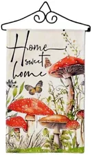 12x18 "Home Sweet Home" Spring Mushrooms Butterflies Garden Flag Yard Decor New
