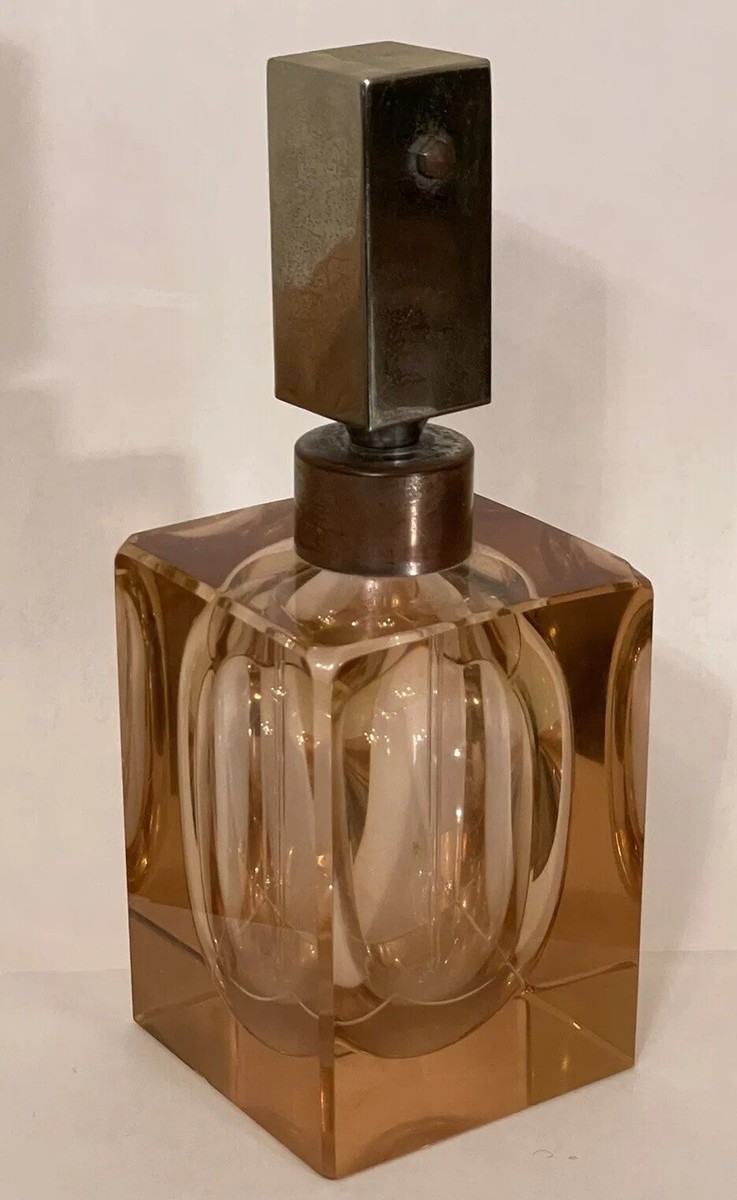 Rare 90s Moser アンバー クリスタル 花瓶 Vintage Antique MOSER Rose PINK Crystal Perfume Bottle RARE SPRAY | eBay