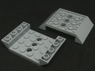 Lego Schräge umgekehrt 45° doppelt 6x4, offene Mitte, 3 Löcher [60219] hellgrau x2