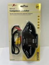 Zenith 3-Way RCA Cable Video Component Switcher - Black ** NEW IN BOX **