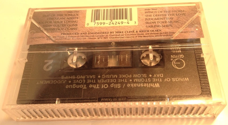 WHITESNAKE Tape Cassette SLIP OF THE TONGUE 1989 Geffen Canada M5G-24249 - Image 3 of 4