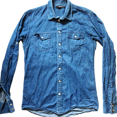 MINIMUM DENMARK DENIM WESTERN SHIRT SNAP SIZE SMALL MEDIUM  SLIM