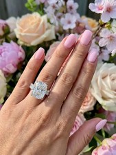 Lab Grown Diamond 8.00Ct CUSHION Hidden Halo ...