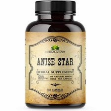 Star Anise Supplement Organic Illicium 100 Count Pack of 1