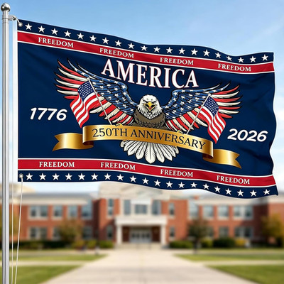 3 Ply 250 Years America Flag - Double Sided Patriotic Eagle 3 X 5 Ft Anniversary