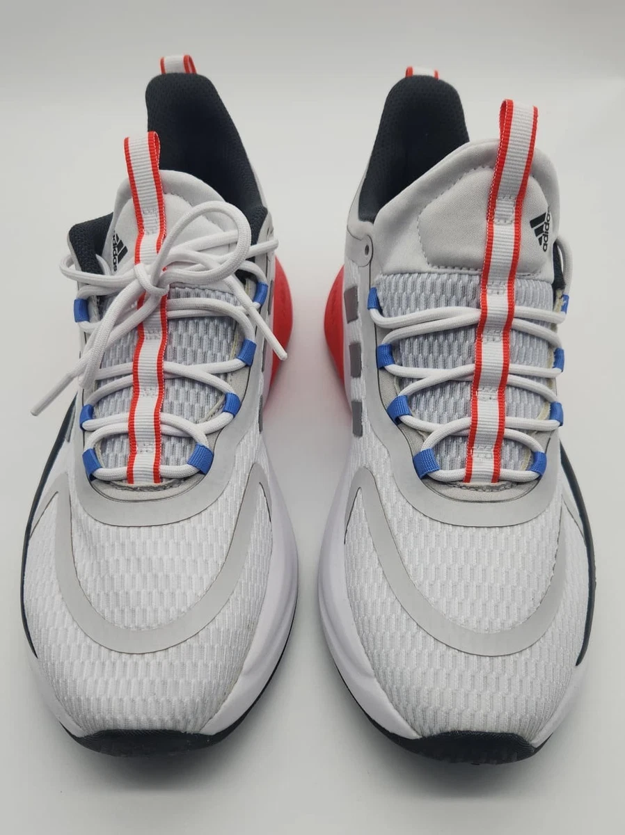 Adidas Men\'s Alphabounce + Running Shoes HP6139 White Silver Blue Fusion Sz 8‎ adidas Alphabounce Plus  main image 4