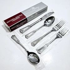Rogers ROSE BORDER Stainless Tableware - 5 Piece set New Spoons Forks Knife