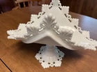 Rare Vintage Westmoreland White Milk Glass Ring and Petal Banana Boat 14" NICE!