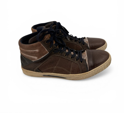 Bull Boxer Sneakers Men 11 Robis Brown Leather Casual High Top Skater Shoes