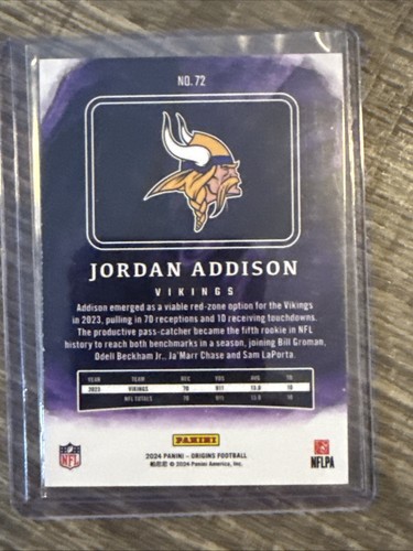 2024 Origins Jordan Addison Red /149 - Picture 2 of 2