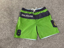 Tommy Hilfiger swim trunks mens XL green vintage crown drawstring mesh