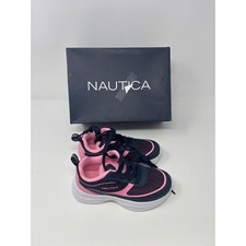 Nautica Galey 2 Niñas Tenis Azul Marino Rosa Malla Zapatos Atléticos Talla 11 EE. UU. Niños