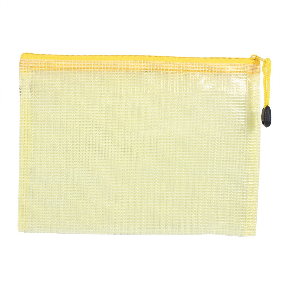 A5 Zipper Bags Zip File Paper Storage Document Folder Protective Bags(yellow) UK
