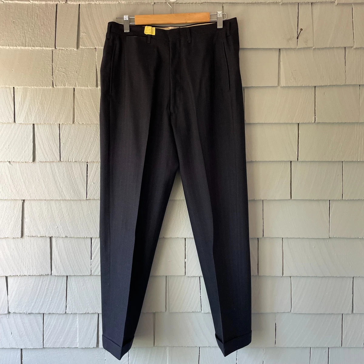 Black 100% Wool Vintage Pants for Men for sale | eBay