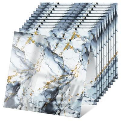 20-40pcs Self-Adhesive Faux Tile Wall Stickers with Marble Patterns for decor