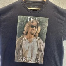 The Big Lebowski T-Shirt Womens 2X The Dude Abides Movie Face Film Black Tee