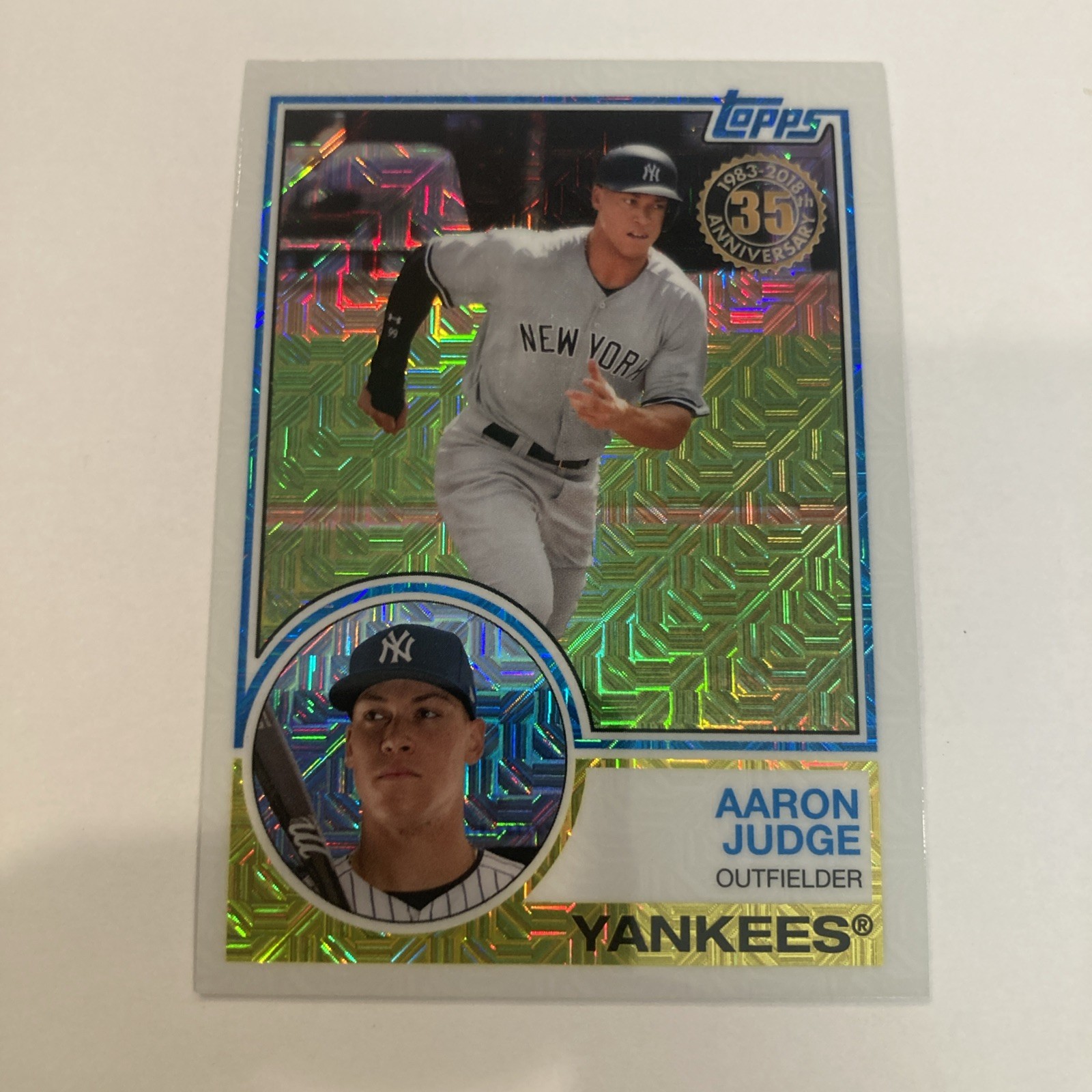 2018 Topps Silver Pack Aaron Judge #13 1983 Mojo Chrome Refractor