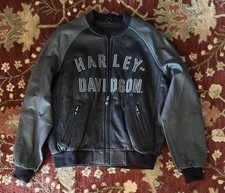 VINTAGE HARLEY DAVIDSON MEN’S LEATHER BOMBER JACKET 100th ANNIVERSARY 2003 SZ XL