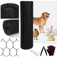 Black 19GA Chicken Wire 24inx150ft, Chicken Wire Fencing, Garden Fence, Metal... 0.71 per foot