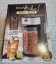 NEW! KITCHEN  ACE   CAFE ELITE 2 in 1  ICED TEA & COFFEE MAKER 