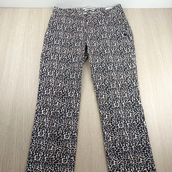 Scotch & Soda Chino Pants Women's Size 24 Slim Low Rise Long Leg Cheetah Print