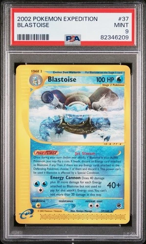 2002 POKEMON EXPEDITION #37 BLASTOISE PSA 9