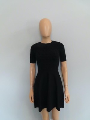 valentino black mini dress Valentino Black Sheer-Sleeve Mini Dress