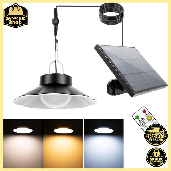 Solarlampe HäNgend Wasserdicht Mit Fernbedienung FüR Garten Balkon Terrasse-image