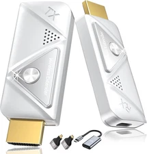 Wireless HDMI Transmitter and Receiver 382FT/100M, 2.4G+5G Plug & Play Wirele...