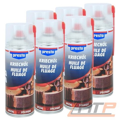 6x 400ml PRESTO KRIECHÖL SPEZIALÖL ROSTLÖSER MULTIFUNKTIONSÖL UNIVERSAL ÖL SPRAY